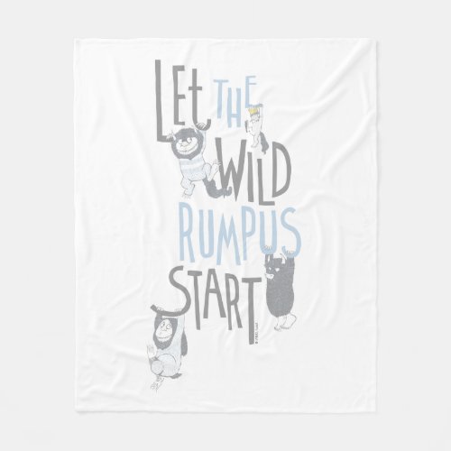 Let the Wild Rumpus Start _ Blue Fleece Blanket