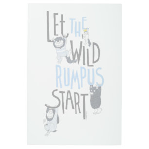 Let the Wild Rumpus Start - Blue Metal Print