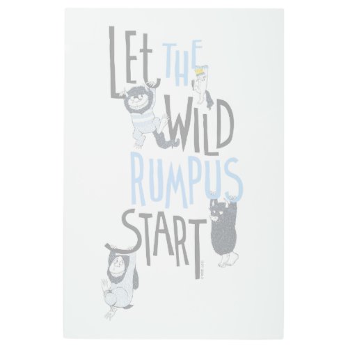 Let the Wild Rumpus Start _ Blue Metal Print
