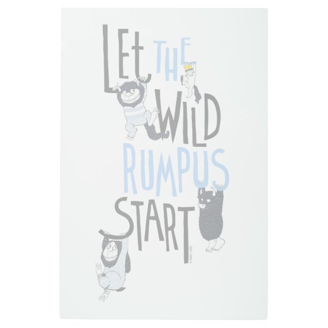 Let the Wild Rumpus Start - Blue Metal Print (Front)