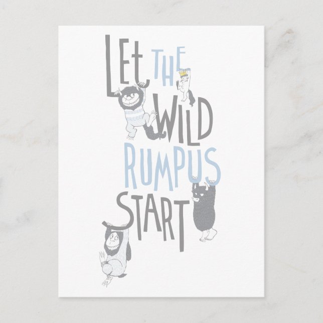 Let the Wild Rumpus Start - Blue Postcard (Front)