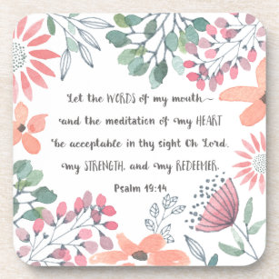 Let the Words of my Mouth - Ps 19:14 Drink Coaster