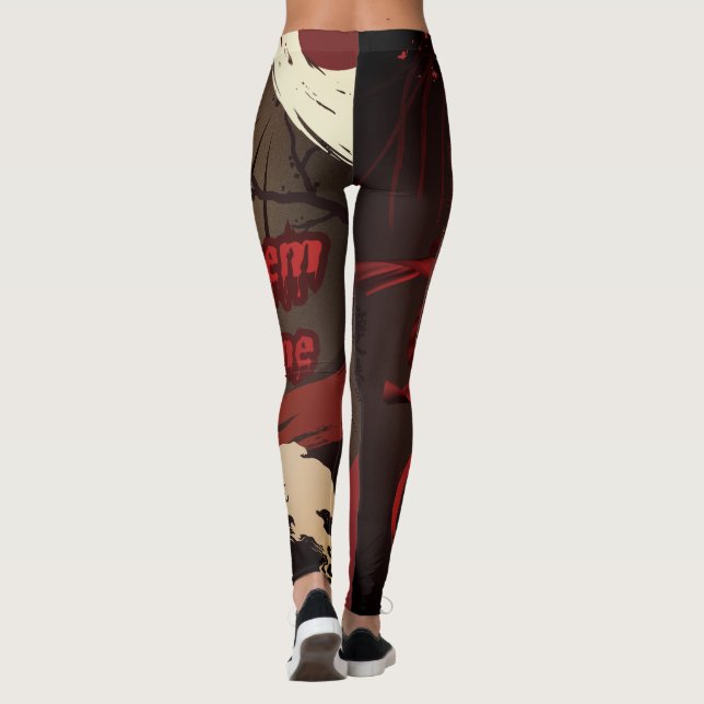 ⛈️🥷Let Them Come, Fearless Warrior Spirit🥷⛈️ Leggings (Back)