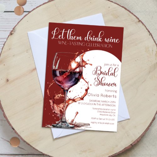 Let them drink wine Wine Tasting Bridal Shower Invitation
