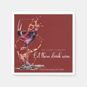 Let them drink wine Wine Tasting Bridal Shower Napkins
