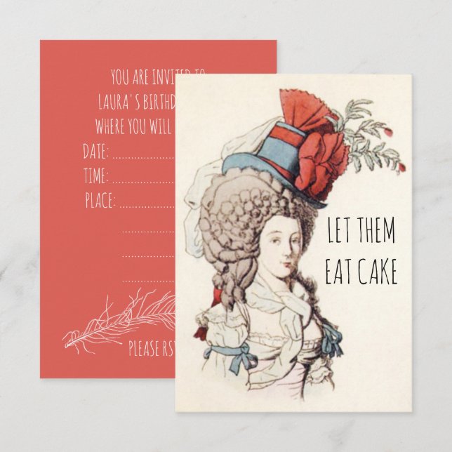 Let Them Eat Cake Birthday Party Invitations (Front/Back)