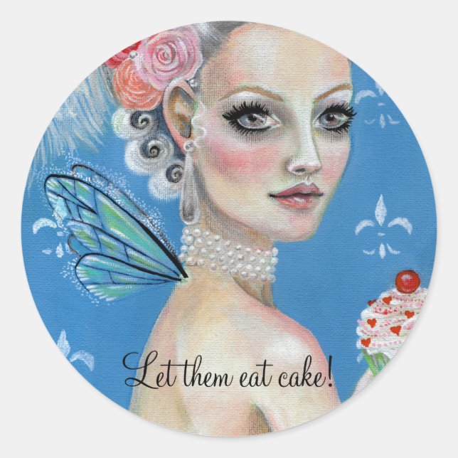 Let them eat cake Marie Antoinette Classic Round Sticker (Front)