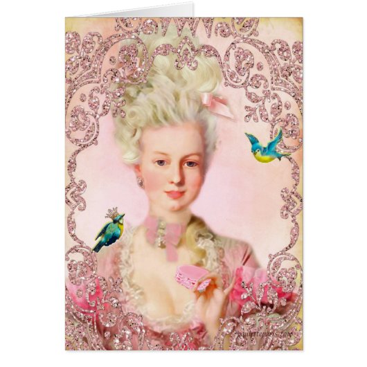 Let Them Eat Macarons Marie Antoinette Cards (Front)