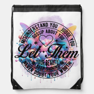 Let Them — Empowerment Bloom Drawstring Bag