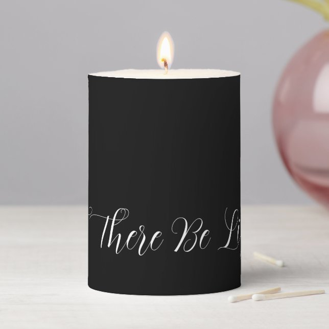 Let There Be Light Black    Pillar Candle (In Situ)