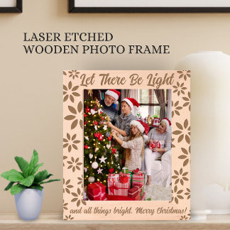 Let There Be Light, Christmas Holidays Photo Engraved Frames