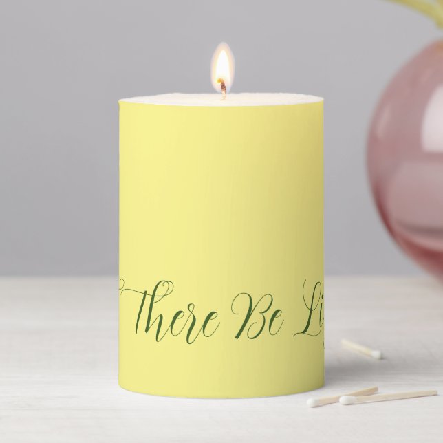 Let There Be Light Pastel Yellow  Pillar Candle (In Situ)