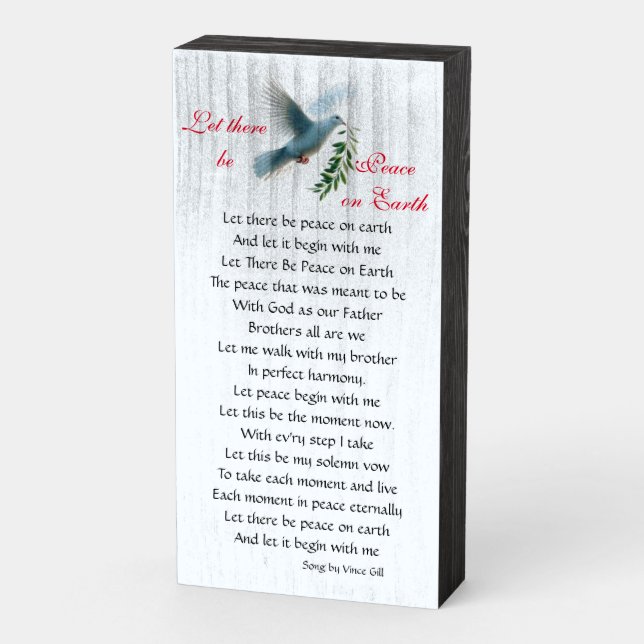 Let There Be Peace On Earth “8x4” Box Sign (Angled Vertical)