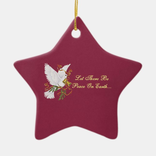 let there be peace on earth ceramic ornament (Front)