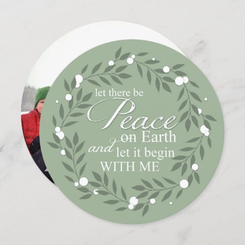 Let There Be Peace On Earth Custom Photo Holiday Card