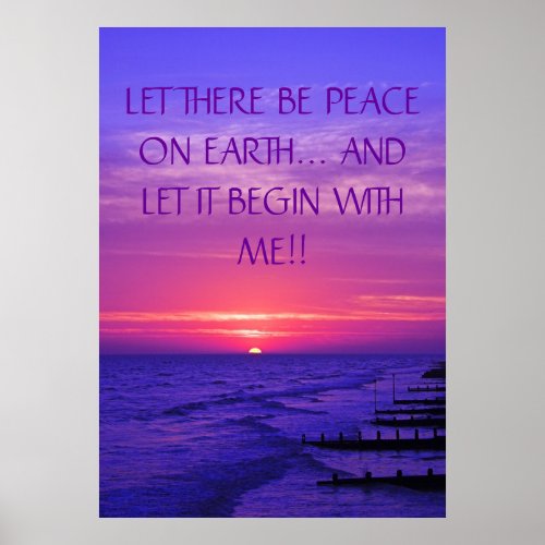LET THERE BE PEACE ON EARTH Religious poster