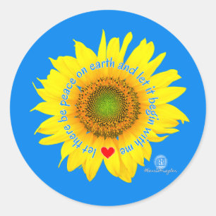 let there be peace on earth - sunflower classic round sticker