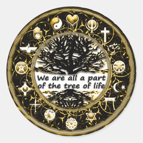 Let there Be Peace on Earth Tree of Life Classic Round Sticker