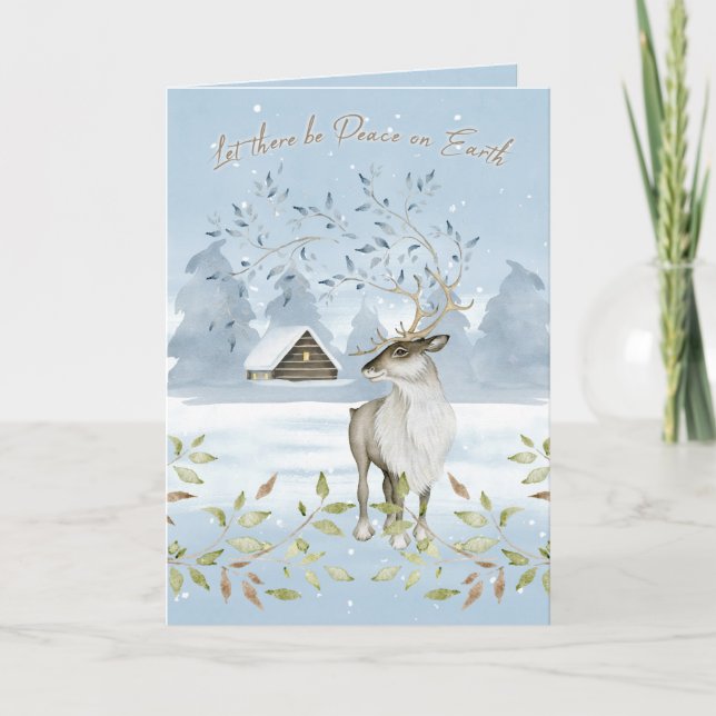 Let There Be Peace on Earth Winter Scene Card (Front)