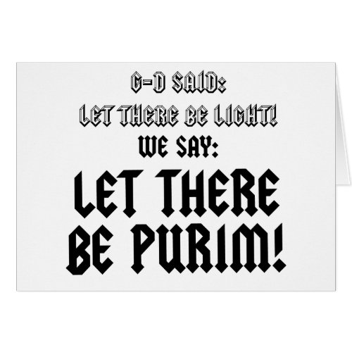 let there be purim