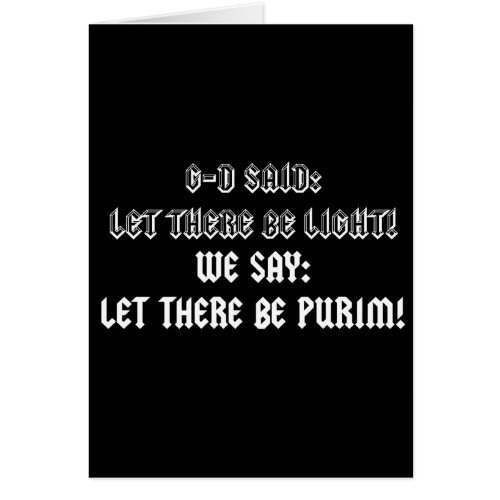 LET THERE BE PURIM