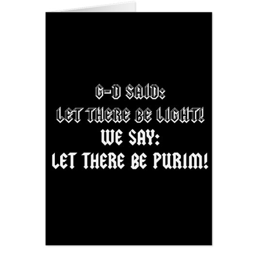 LET THERE BE PURIM (Front)