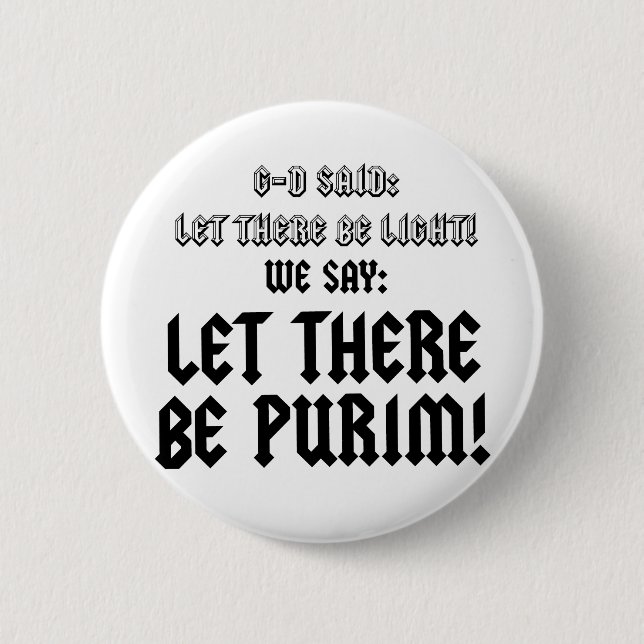 let there be purim button (Front)