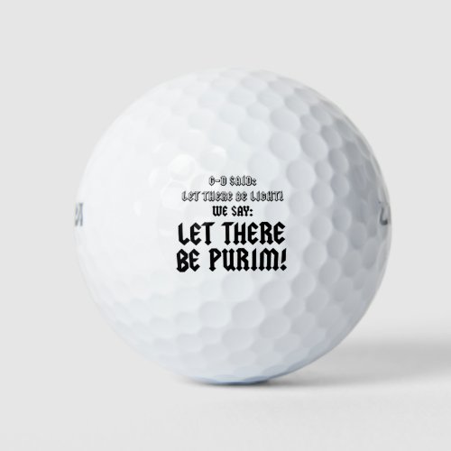 LET THERE BE PURIM GOLF BALLS