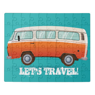 LET' TRAVEL,HIPPIE VAN JIGSAW PUZZLE