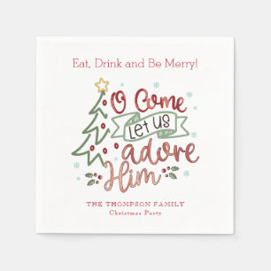 Let Us Adore Him Christmas Napkins