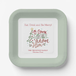 Let Us Adore Him Christmas Paper Plates