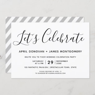 Let us Celebrate Typography Wedding Invitation