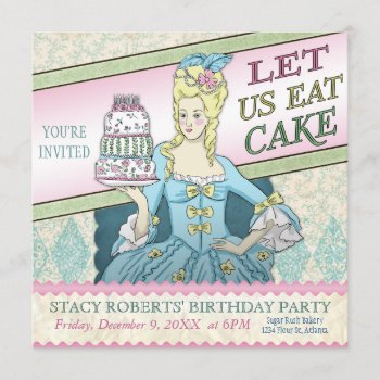 Let Us Eat Cake Party Invitations by JenHoneyDesigns at Zazzle