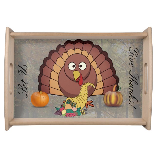 Let Us Give Thanks Thanksgiving Serving Tray (Front)