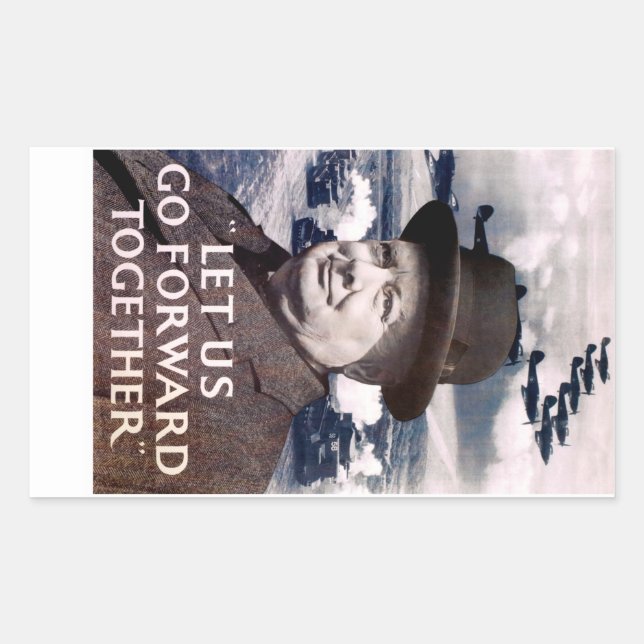 Let Us Go Forward Together Rectangular Sticker (Front)