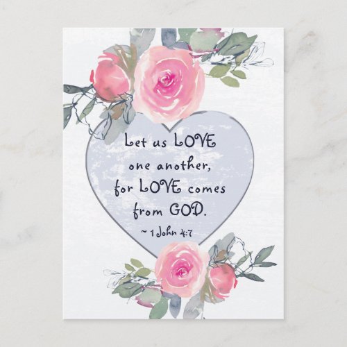 Let us LOVE One Another Bible Valentines Day Postcard