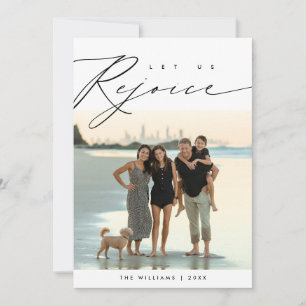 Let Us Rejoice, Christmas Family Photo Layover Holiday Card