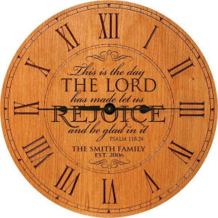 Let Us Rejoice Roman Numeral Analog Wall Clock