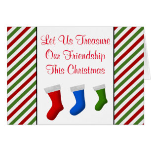 Let Us Treasure Our Friendship This Christmas Cards