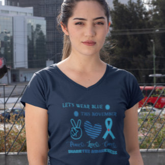 Let Us Wear Blue This November-Diabetes Awareness  T-Shirt