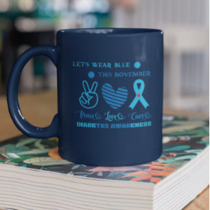 Let Us Wear Blue This November-Diabetes Awareness  Two-Tone Coffee Mug