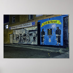 Let We Forget IRA Murals Belfast Poster