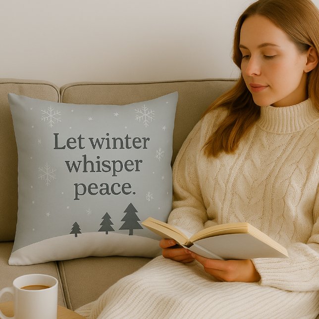 Let Winter Whisper Peace – Scandinavian Winter  Throw Pillow (Let_winter_whisper_peace_Holiday_christmas_throw_Pillow)