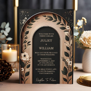Let Wood Tree Forest Rustic Barn Farm Arch Wedding Invitation