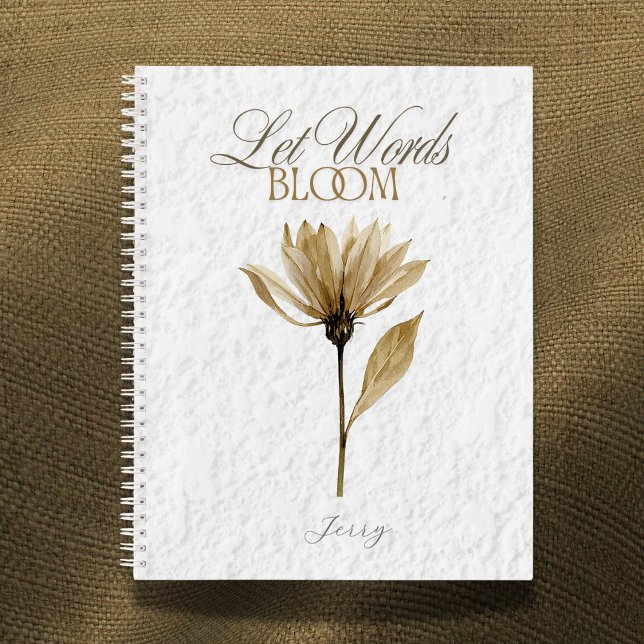 Let Words Bloom  – Pressed Floral Writing  Notebook (Creator Uploaded)