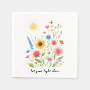 Let you light shine flowers and sun napkins
