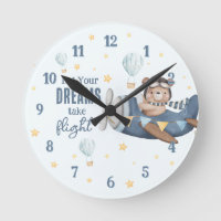 Let Your Dream Take Flight Cute Bear Blue Plane