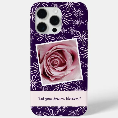 Let your Dreams Blossom _ Blush Purple Pattern iPhone 15 Pro Max Case