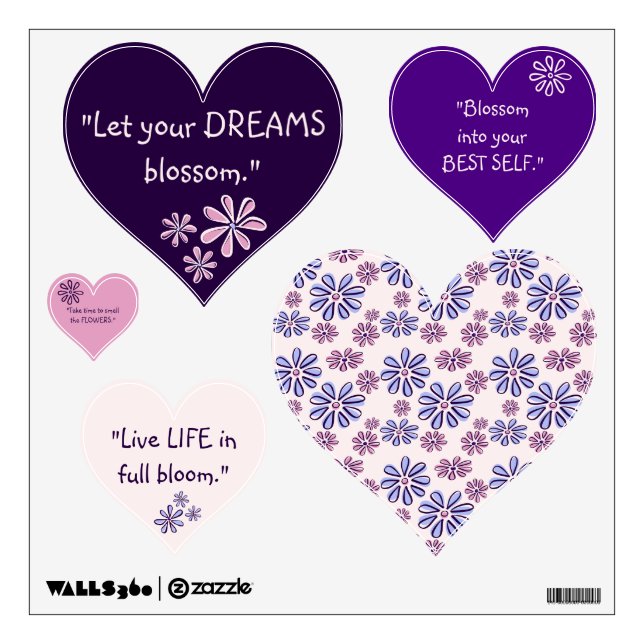 Let Your DREAMS Blossom - Five Floral  Wall Decal (Front)