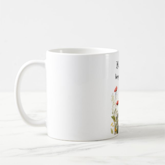 Let Your Dreams Blossom Mug – Inspirational Floral (Left)